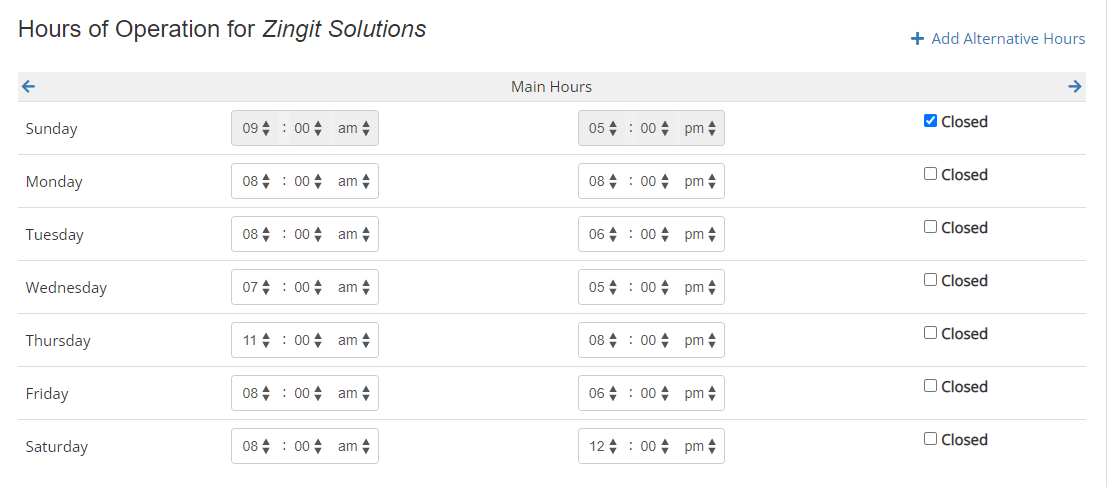 Location Hours Online Scheduling