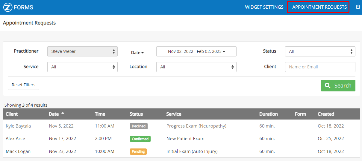 Managing Appointment Requests Online Scheduling