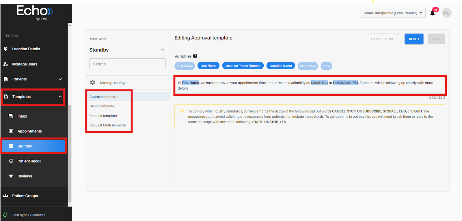 Echo Standby Managing Requests